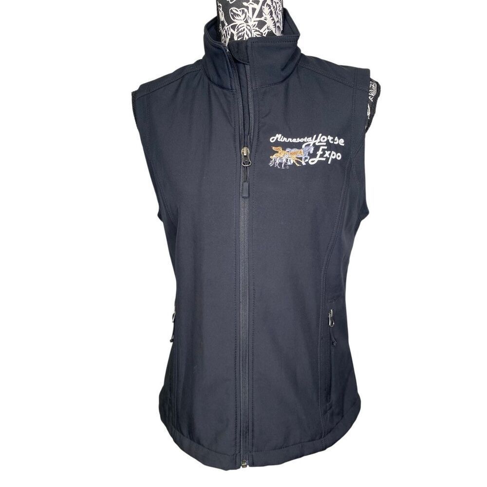 Port Authority Minnesota Horse Expo Soft Shell Vest Black Women’s Medium Zip